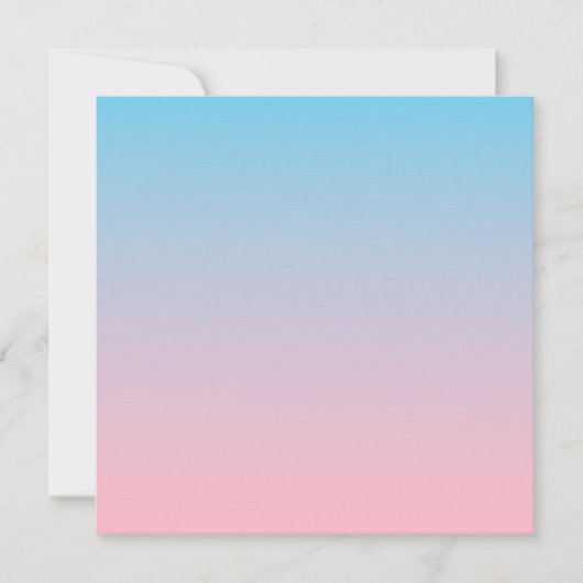 Blauer und rosa Farbverlauf Dankeskarte (Vorderseite)