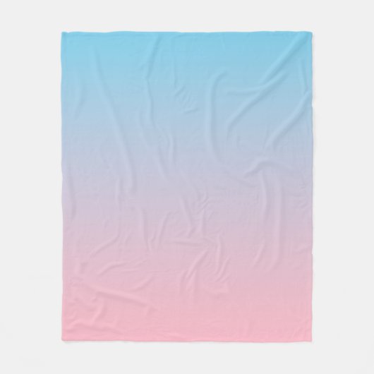 Blauer und rosa Farbverlauf Fleecedecke (Vorderseite)