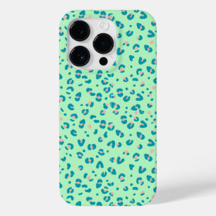 blauer und rosa Gepard Leopardendruck Case-Mate iPhone 14 Pro Hülle