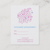 Blauer und rosa Glitzer Blumenhaar Visitenkarte (Rückseite)