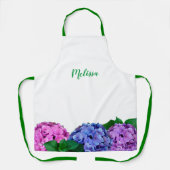 Blauer und rosa Hydrangea Personalisiert Schürze (Vorderseite)