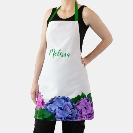 Blauer und rosa Hydrangea Personalisiert Schürze (InSitu)