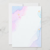 Blauer und rosa Illustrative Kinderdusche Einladun Einladung (Rückseite)