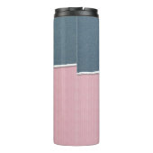 Blauer und rosa individuelle Name Thermosbecher (Rückseite)