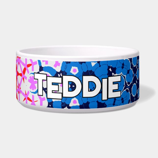 Blauer und rosa Kaleidoskopischer Entwurf Napf (Vorderseite)