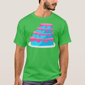 Blauer und rosa Kuchen T-Shirt