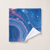 Blauer und rosa Marmorabstraktion Badhandtuch Set (Waschlappen)