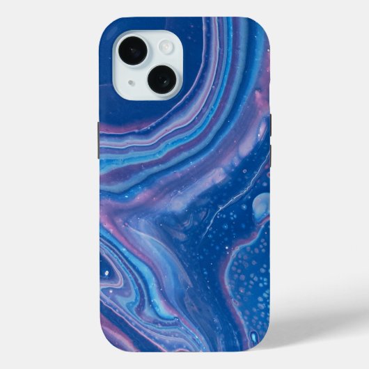 Blauer und rosa Marmorabstraktion Case-Mate iPhone Hülle (Rückseite)