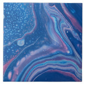 Blauer und rosa Marmorabstraktion Fliese (Vorderseite)
