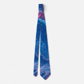 Blauer und rosa Marmorabstraktion Krawatte (Rückseite)