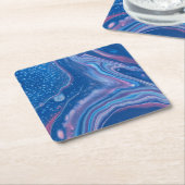 Blauer und rosa Marmorabstraktion Rechteckiger Pappuntersetzer (angewinkelt)