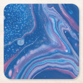 Blauer und rosa Marmorabstraktion Rechteckiger Pappuntersetzer (Vorderseite)
