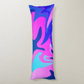 Blauer und rosa Marmorkissen Druckkissen Seitenschläferkissen (Rückseite (Vertikal))