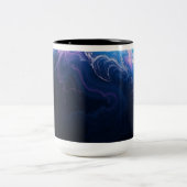 Blauer und Rosa Planet Zweifarbige Tasse (Mittel)