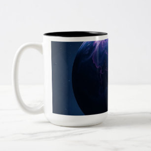 Blauer und Rosa Planet Zweifarbige Tasse