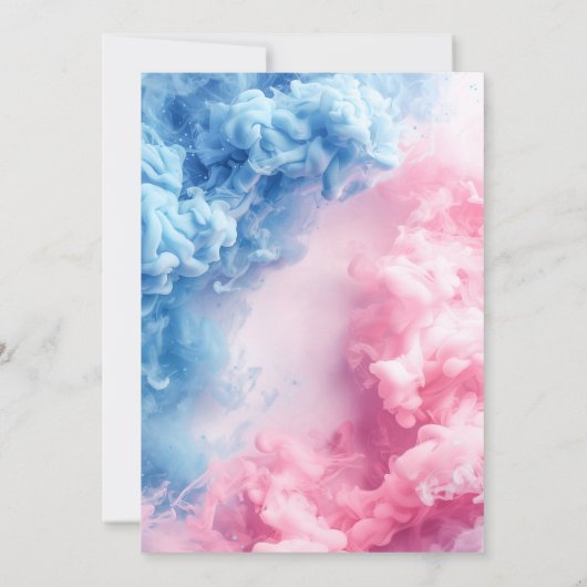 Blauer und rosa Rauch - Aufdeckung einer Einladung (Rückseite)