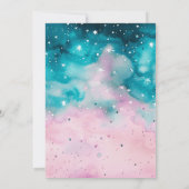 Blauer und rosa Sterne Modernes Halloween Einladung (Rückseite)