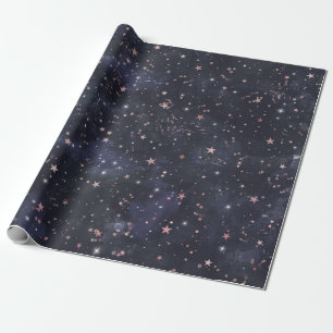 Blauer und rosa Sternenhimmel Himmels-Babyparty Geschenkpapier
