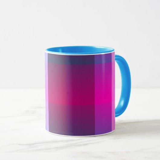 Blauer und rosa Streifen Tasse (VorderseiteRechts)