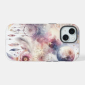 Blauer und Rosa Traumfänger iPhone 15 Hülle (Rückseite (Horizontal))