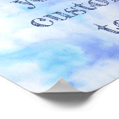 Blauer und rosa Wasserfarbenmischung mit individue Poster (Ecke)
