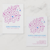Blauer und rosafarbener Glitzer Visitenkarte (Vorne/Hinten)