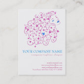 Blauer und rosafarbener Glitzer Visitenkarte (Rückseite)