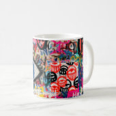 Blauer und rote Blumentextilien Kaffeetasse (VorderseiteRechts)
