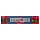 Blauer und Rote Rosen Personalisierter Name Plakat Namensplakette (Vorderseite)