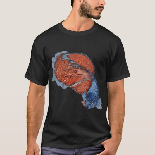 Blauer und roter Betta-Fisch T-Shirt (Vorderseite)