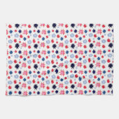 Blauer und roter Farbspritzer Geschirrtuch (Horizontal)