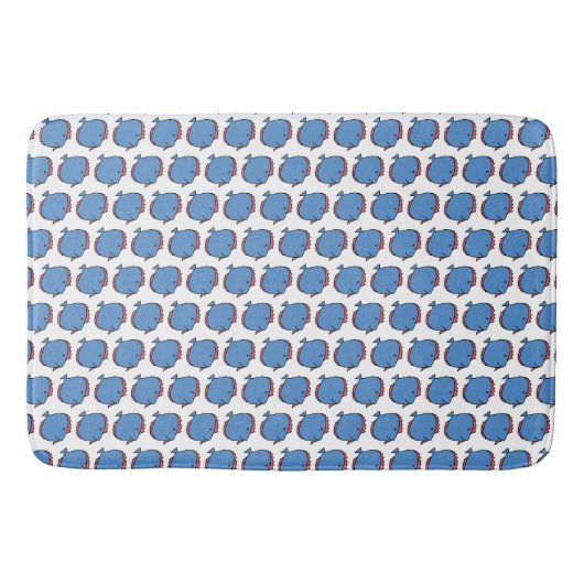 Blauer und roter Fisch Badematte (Vorderseite)