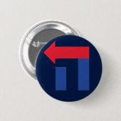 Blauer und roter Hillary im hebräischen Knopf Button (Vorne & Hinten)