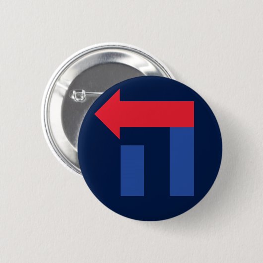 Blauer und roter Hillary im hebräischen Knopf Button (Vorne & Hinten)