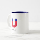 Blauer und roter Magnet Zweifarbige Tasse (Vorderseite Links)