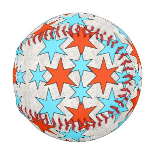 Blauer und roter Sternendruck Baseball