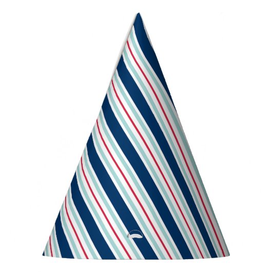 Blauer und roter Streifen-Party-Hut des Ton-zwei Partyhütchen (Links)