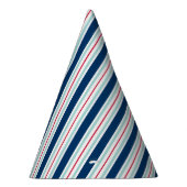 Blauer und roter Streifen-Party-Hut des Ton-zwei Partyhütchen (Rechts)