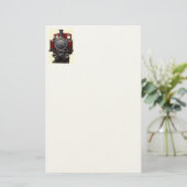 Blauer und roter Zug Briefpapier (Stehend Vorderseite)