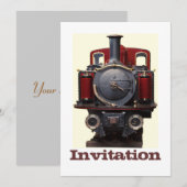 Blauer und Roter Zug Einladung (Vorne/Hinten)