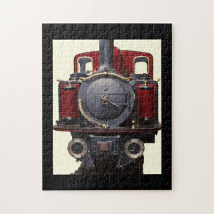 Blauer und roter Zug Puzzle