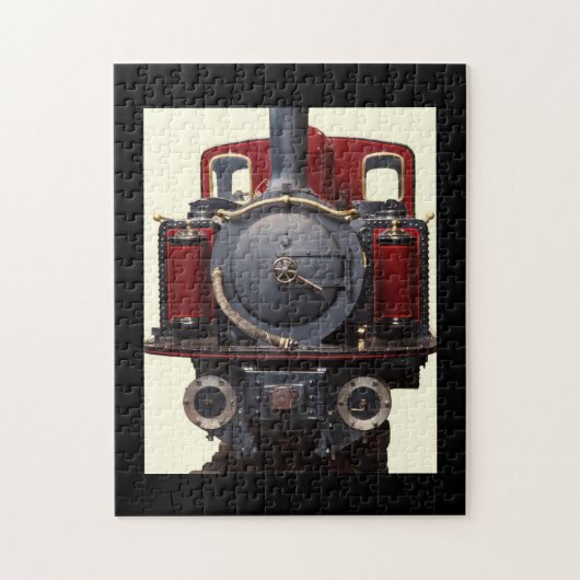 Blauer und roter Zug Puzzle (Vertikal)