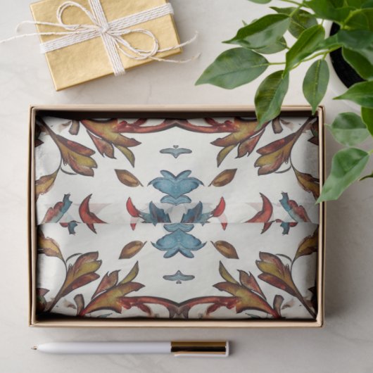 Blauer und rustikaler Fall Seidenpapier (Geschenk)