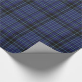Blauer und schwarzer Clarktartan-kariertes Geschenkpapier (Ecke)