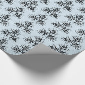 Blauer und schwarzer Damaskus-Geschenkwrap Geschenkpapier (Ecke)