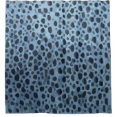 Blauer und Schwarzer Fisch Duschvorhang (Vorderseite)