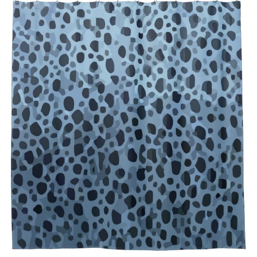 Blauer und Schwarzer Fisch Duschvorhang (Vorderseite)