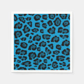 Blauer und schwarzer Leopard Serviette (Vorderseite)