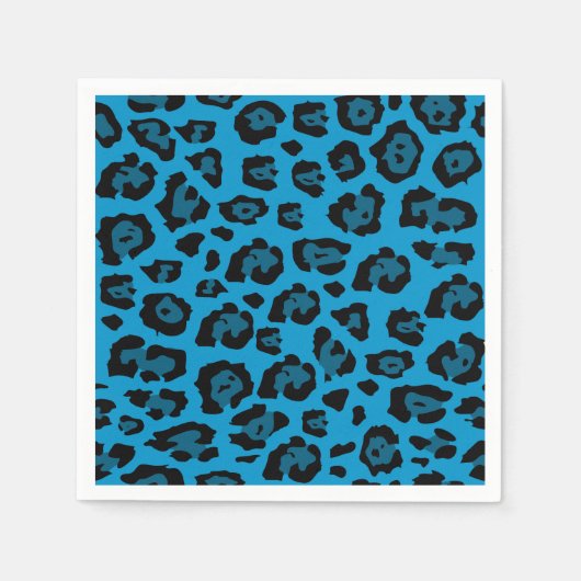 Blauer und schwarzer Leopard Serviette (Vorderseite)