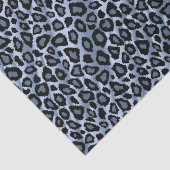 Blauer und schwarzer Leopard-Tierdruck Seidenpapier (Ausschnitt)